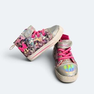 Disney Minnie Mouse Unicorn Rainbow Toddler Size 6 High Top Sneakers